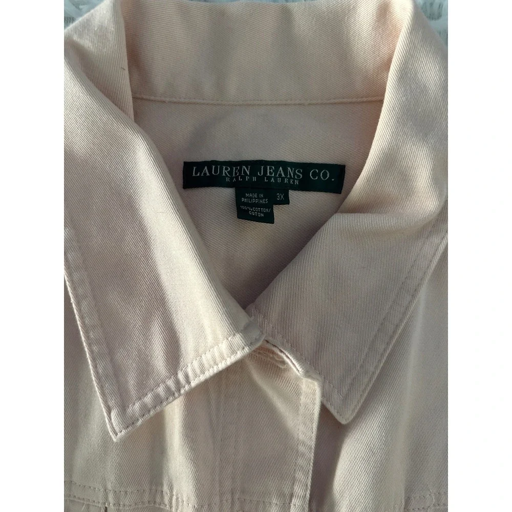 Lauren Jeans Co.‎ Light Pink jean denim  jacket 3x